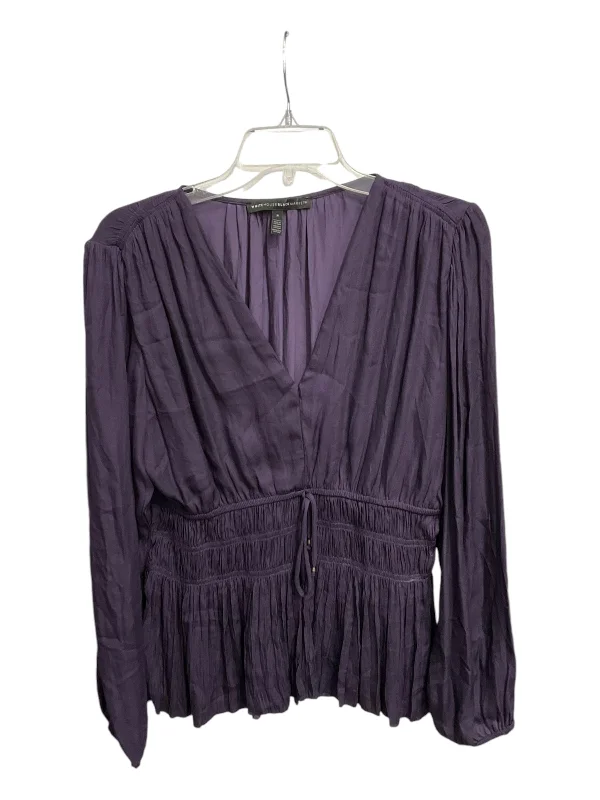 Crazy Deals Blouse Long Sleeve By White House Black Market In Purple, Size: S