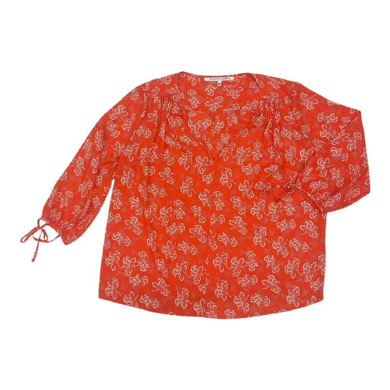 Savings Alert Blouse Ls By Collective Concepts In Orange, Size:L
