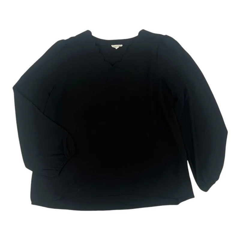 Special Savings Blouse Ls By Cotton Bleu In Black, Size:Xl