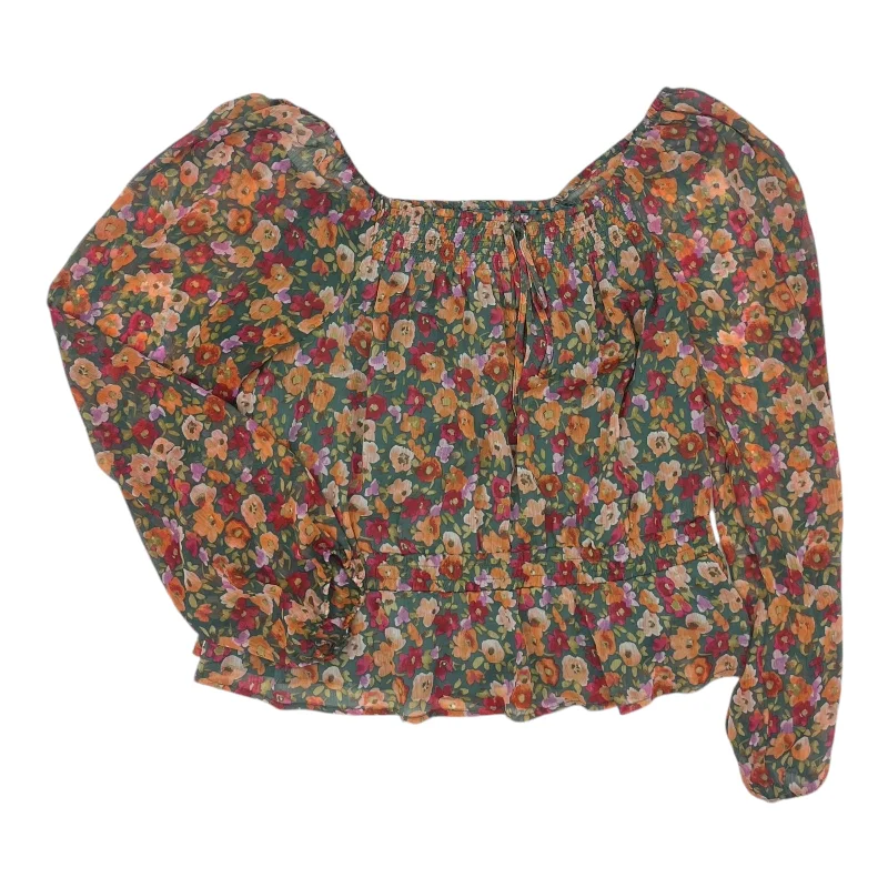 Daily Deals Blouse Ls By Lc Lauren Conrad In Floral Print, Size:Xl