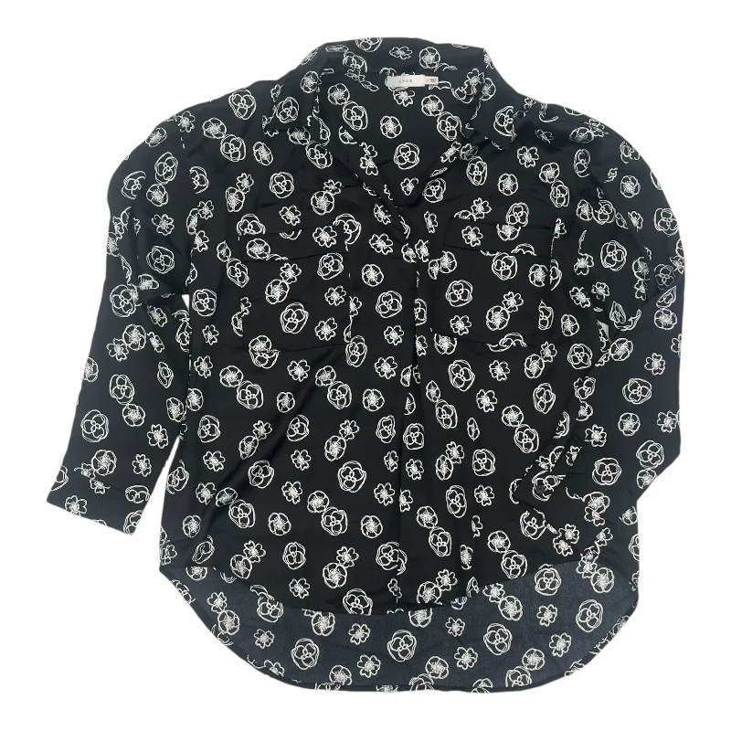 Crazy Savings Blouse Ls By Lush In Black, Size:Xl