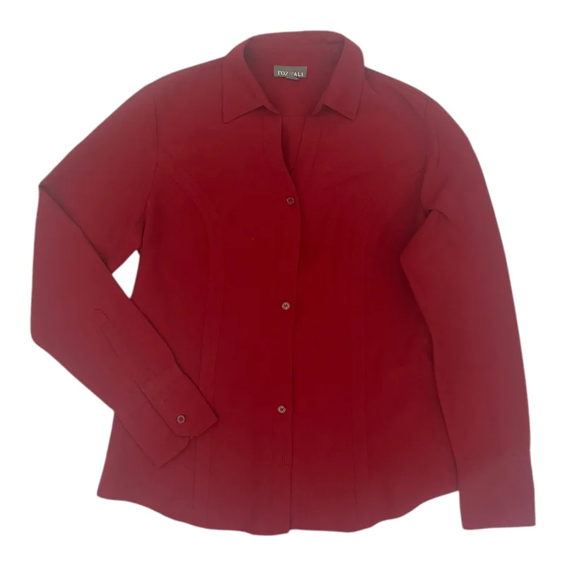 New Arrival Blouse Ls By Roz And Ali In Red, Size:S