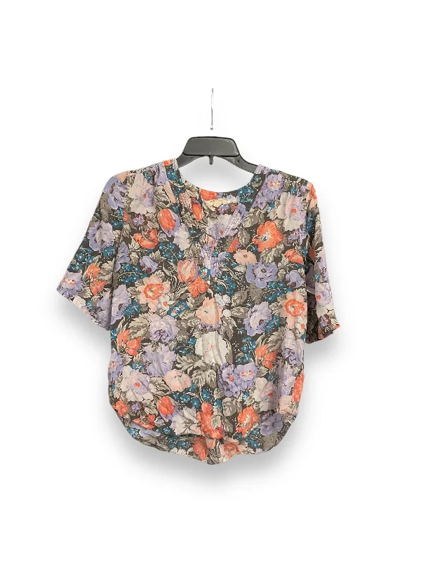 New Markdowns Blouse Short Sleeve By Rebecca Taylor In Floral Print, Size: S