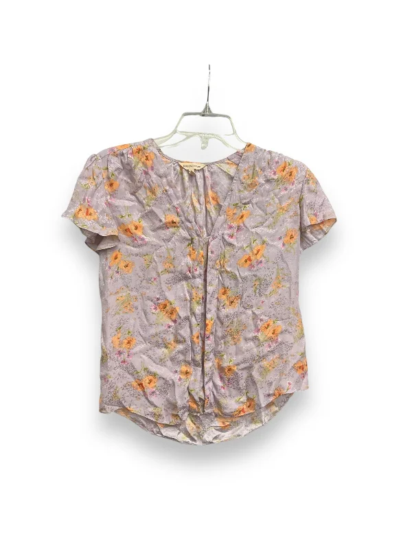 Price Reduction Blouse Short Sleeve By Rebecca Taylor In Floral Print, Size: Xs