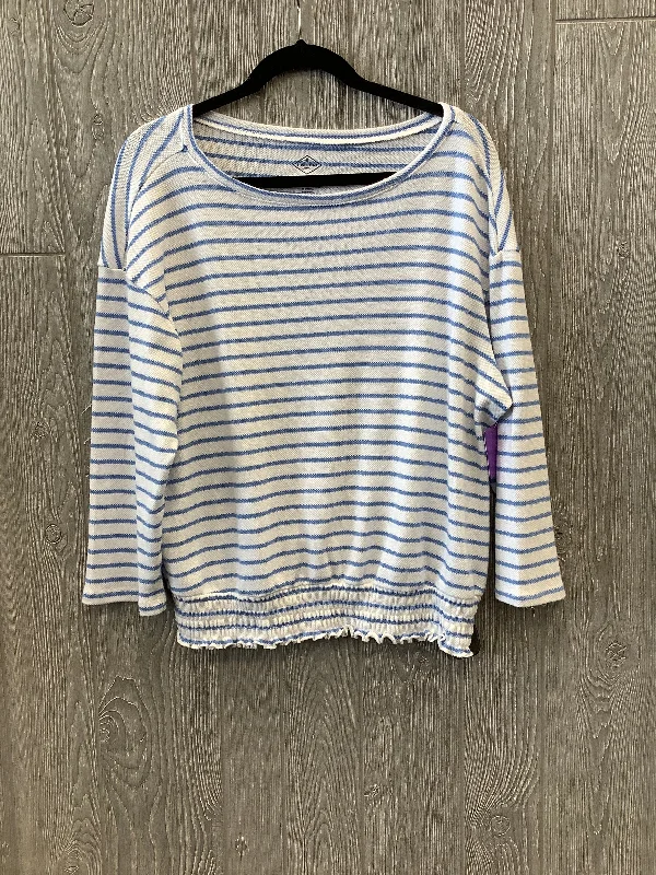 Early Access Blue & White Top Long Sleeve St Johns Bay, Size Xl