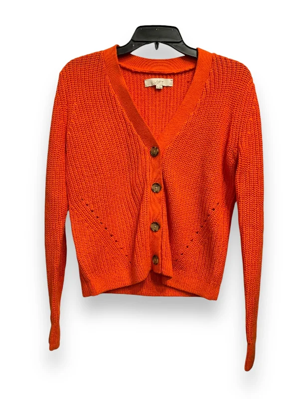 Closeout Cardigan By Loft In Orange, Size: S
