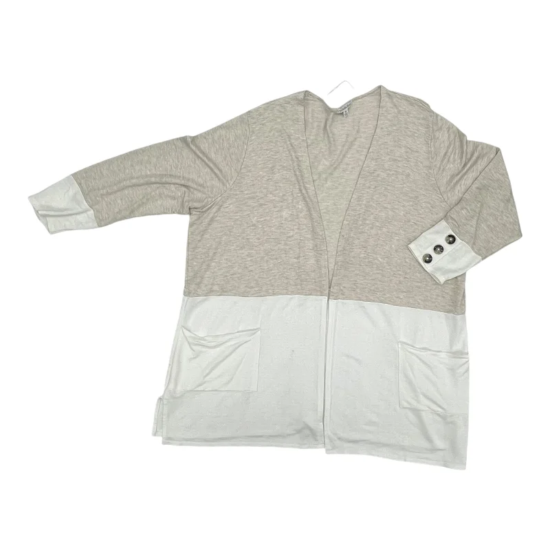 Price Cut Cardigan By Ophelia Roe In Tan, Size:3X