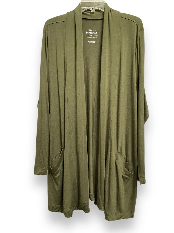 Clearance Sale Cardigan By Torrid In Green, Size: 2x