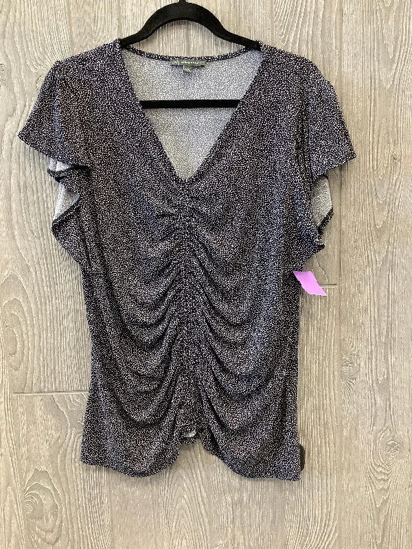 Seasonal Clearance Navy Top Short Sleeve Adrianna Papell, Size Xl
