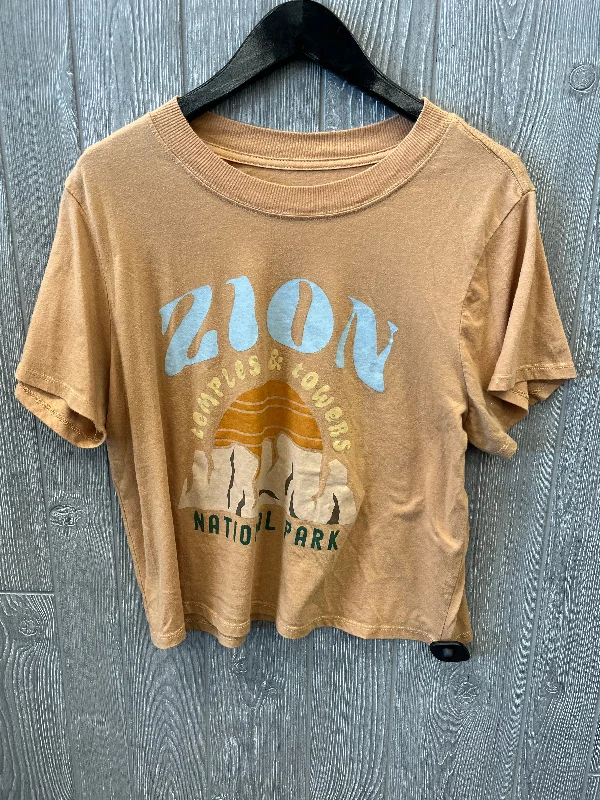 Savings Galore Orange Top Short Sleeve Zoe And Liv, Size Xl