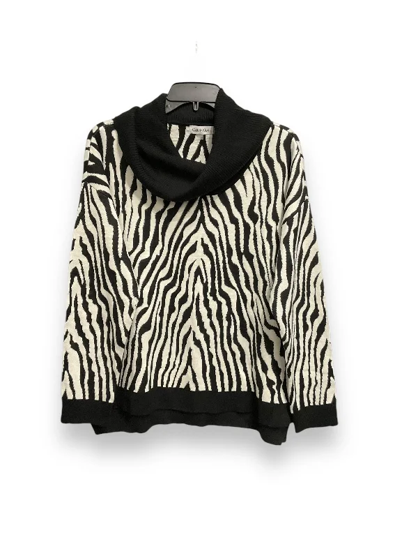 Great Bargains Sweater By Calvin Klein In Black & White, Size: L