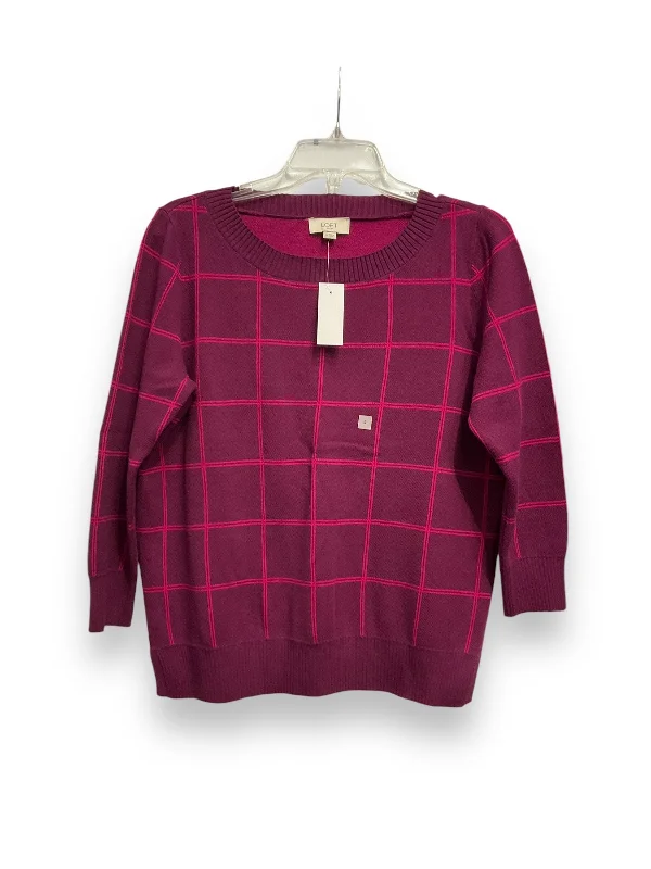 Take Advantage Sweater By Loft In Plaid Pattern, Size: S