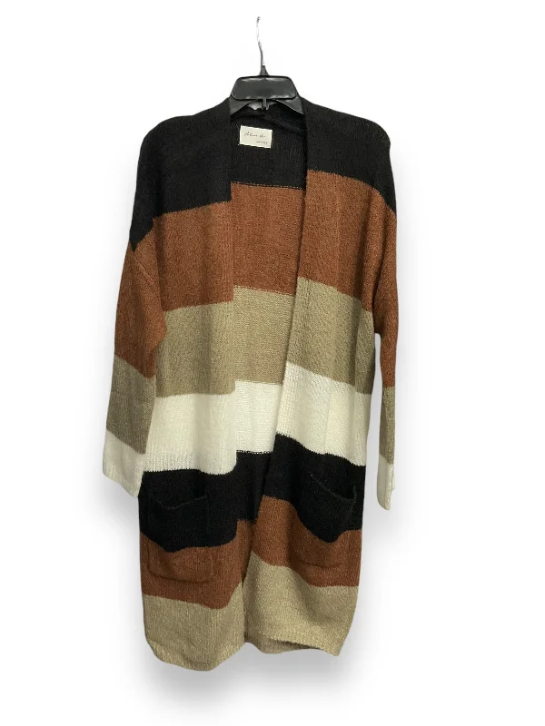 Discount Mania Sweater Cardigan By Active Usa In Striped Pattern, Size: S