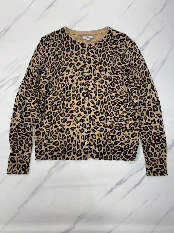Quick Sale Sweater Cardigan By Croft And Barrow In Animal Print, Size: Sp