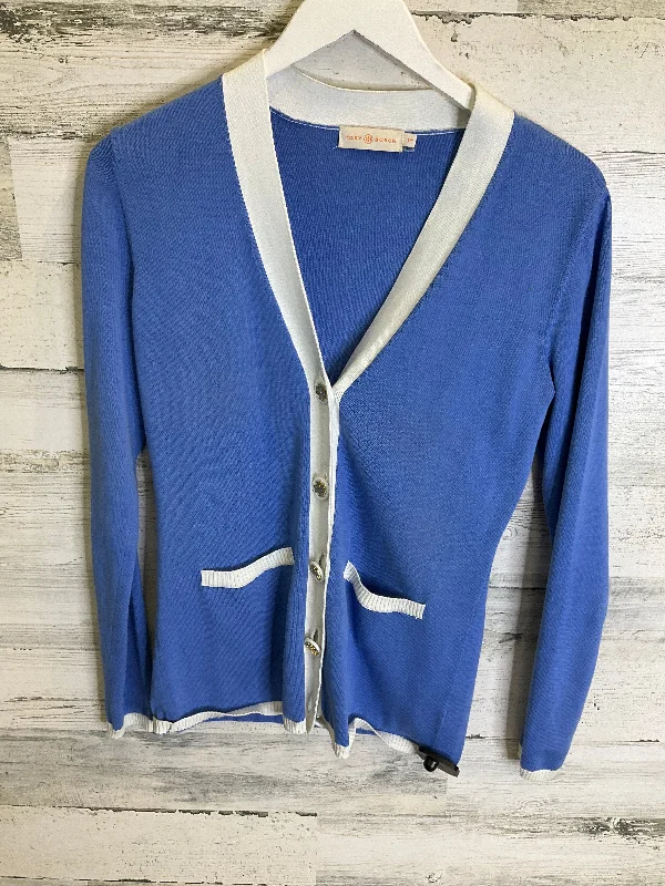 Closeout Sweater Cardigan Designer By Tory Burch In Blue, Size: S
