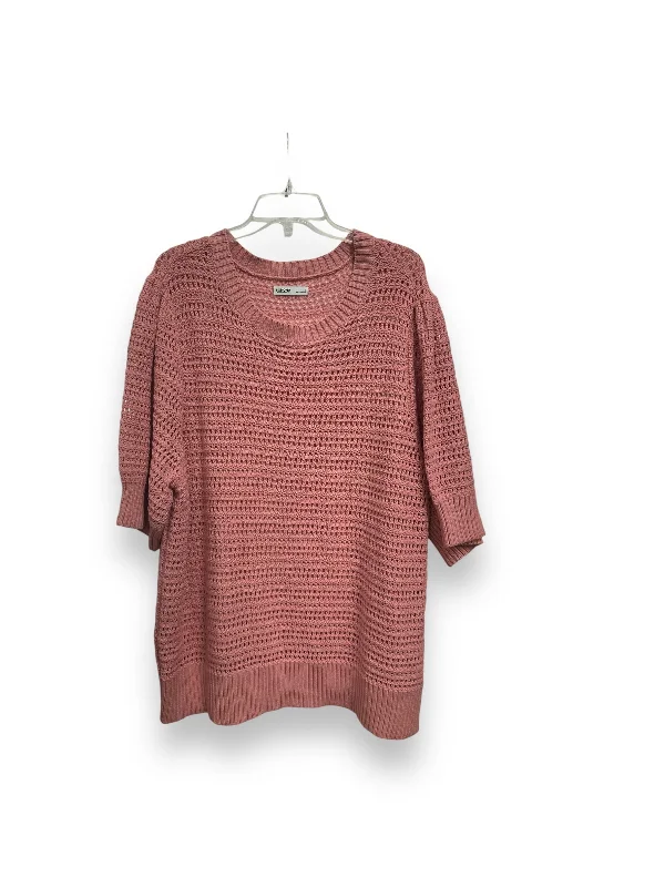 Exclusive Access Sweater Short Sleeve By Sonoma In Pink, Size: 3x