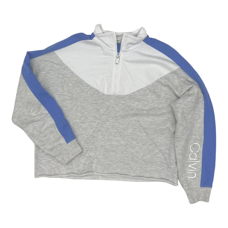 Deal of the Day Sweatshirt Collar By Calvin Klein Performance In Blue & White, Size:L