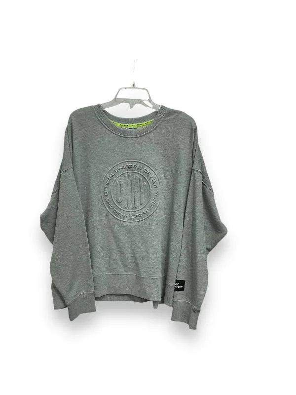 Markdown Madness Sweatshirt Crewneck By Dkny In Grey, Size: 3x