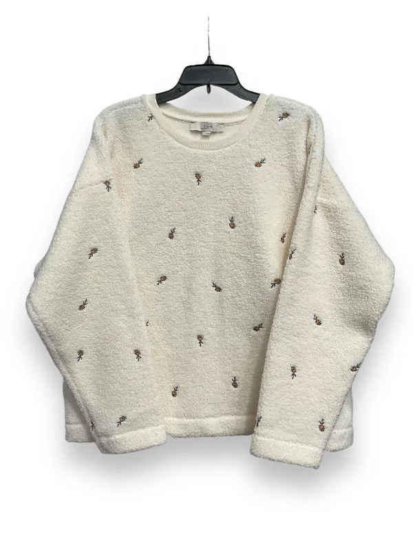 Super Bargain Sweatshirt Crewneck By Loft In Cream, Size: Xl