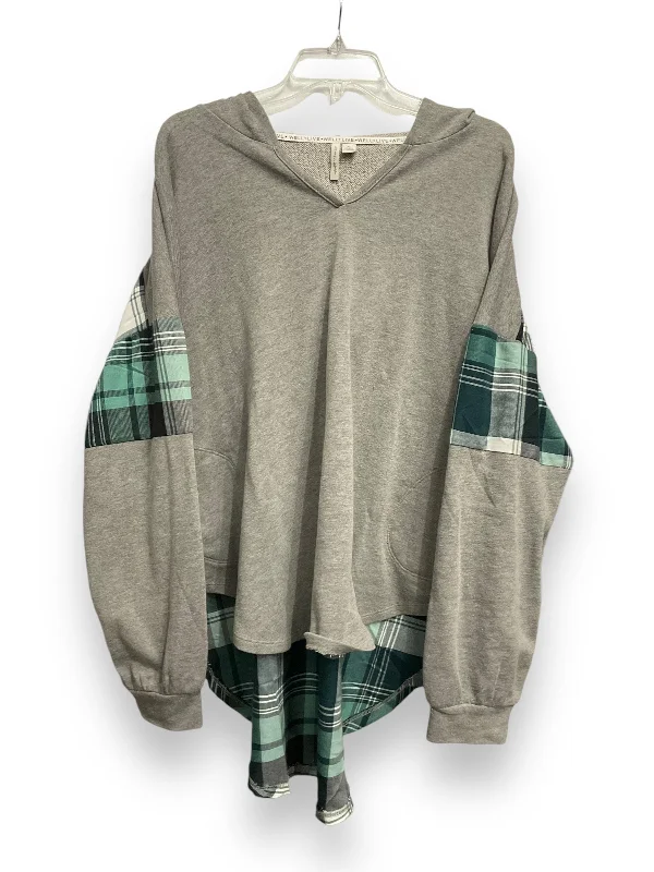 Online Only Sweatshirt Hoodie By Cato In Grey, Size: Xl