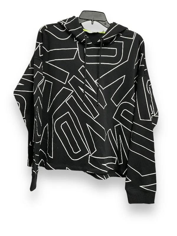 Act Now Sweatshirt Hoodie By Dkny In Black & White, Size: Xl