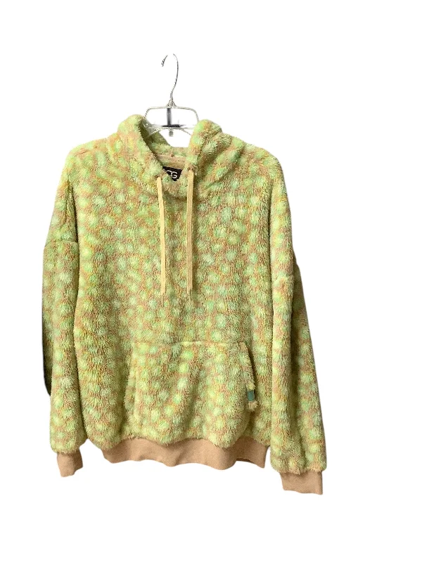 Bonus Savings Sweatshirt Hoodie By Ugg In Green & Tan, Size: M