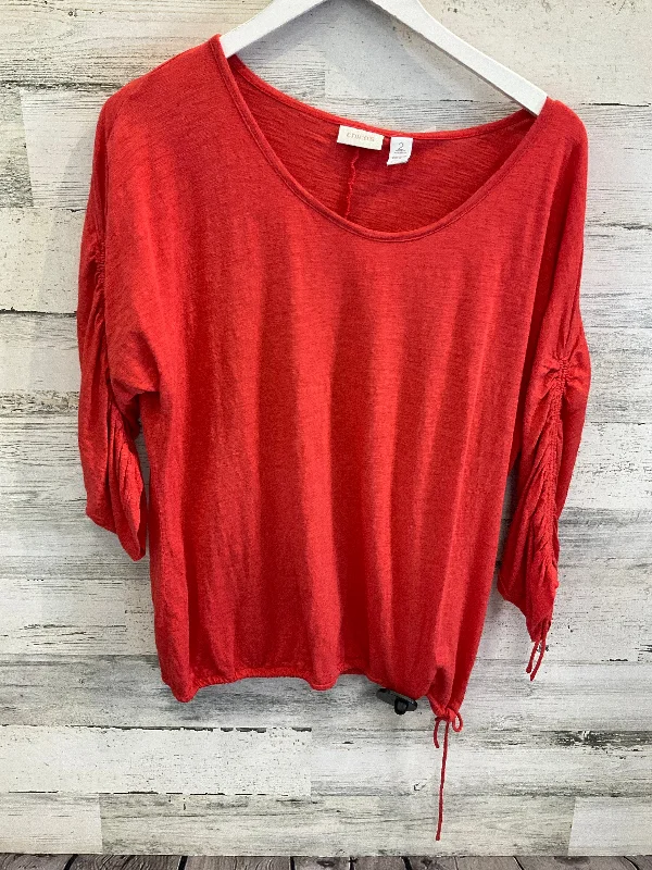 Deep Discounts Top 3/4 Sleeve By Chicos In Orange, Size: L