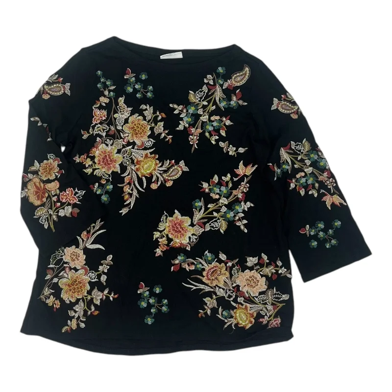 Value Deals Top 3/4 Sleeve By J. Jill In Black, Size:M