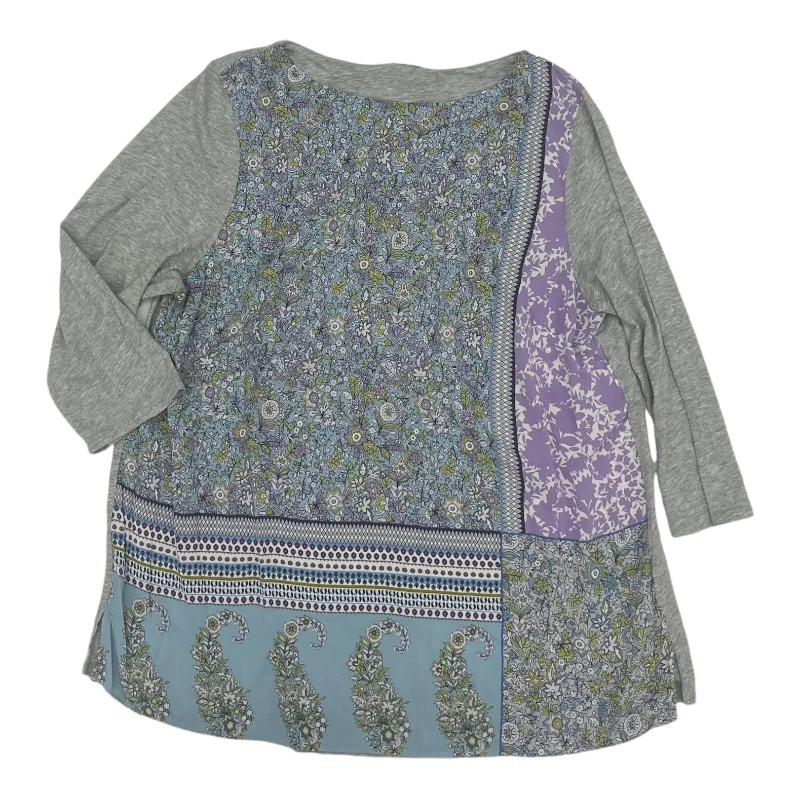 Sale Event Top 3/4 Sleeve By J. Jill In Blue & Grey, Size:L