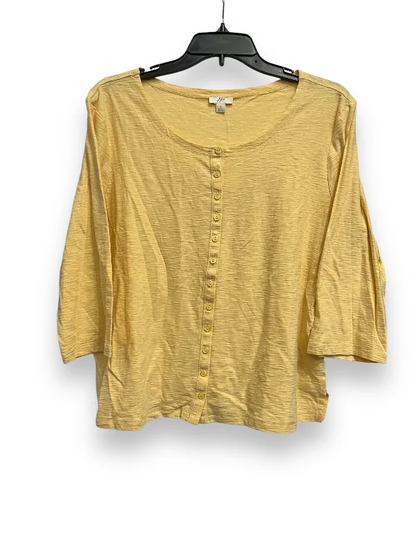 Don't Miss Top 3/4 Sleeve By J. Jill In Yellow, Size: L
