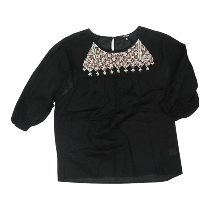 Discount Deals Top 3/4 Sleeve By Madewell In Black, Size:Xs
