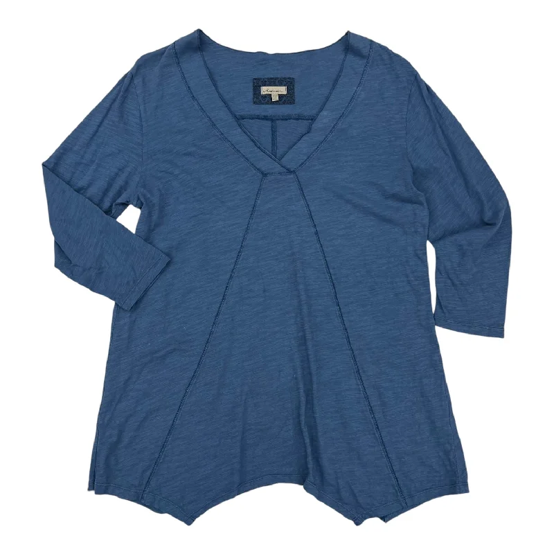 Today’s Deal Top 3/4 Sleeve By Modadoc In Blue, Size:L