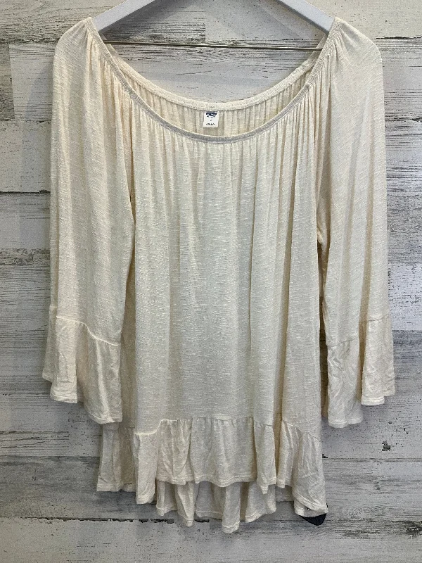 Midnight Sale Top 3/4 Sleeve By Old Navy In Cream, Size: M