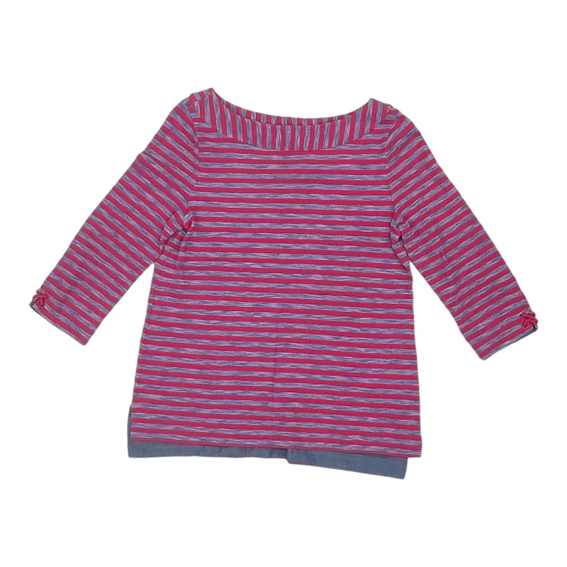 Year-End Sale Top 3/4 Sleeve By Talbots In Blue & Pink, Size:M