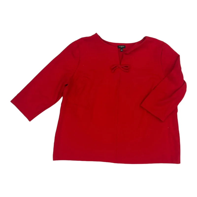 Warehouse Sale Top 3/4 Sleeve By Talbots In Red, Size:2X