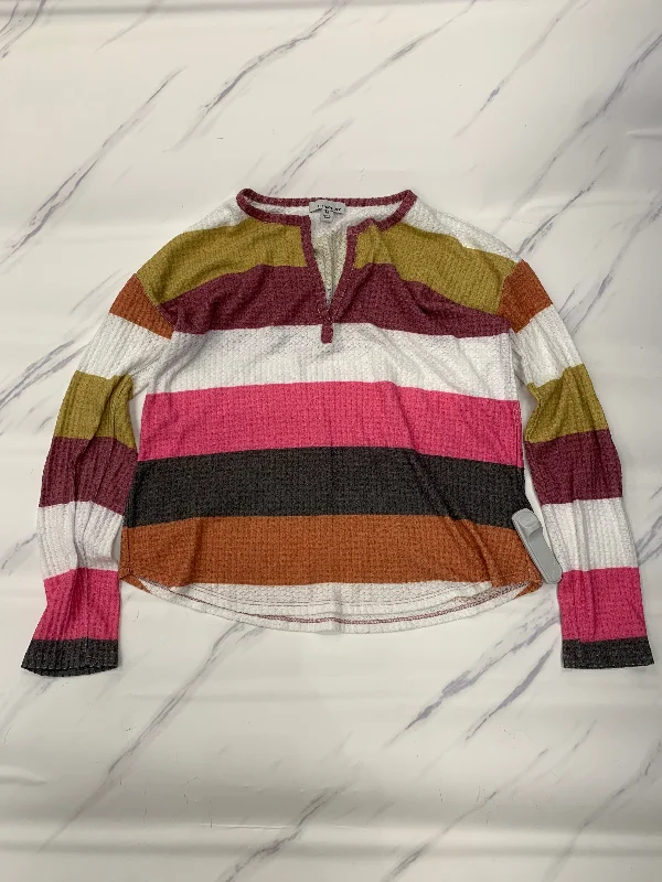 Deal of the Week Top Long Sleeve Basic By Allison Joy In Striped Pattern, Size: M