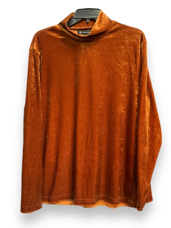 Act Now Top Long Sleeve Basic By Inc In Orange, Size: L
