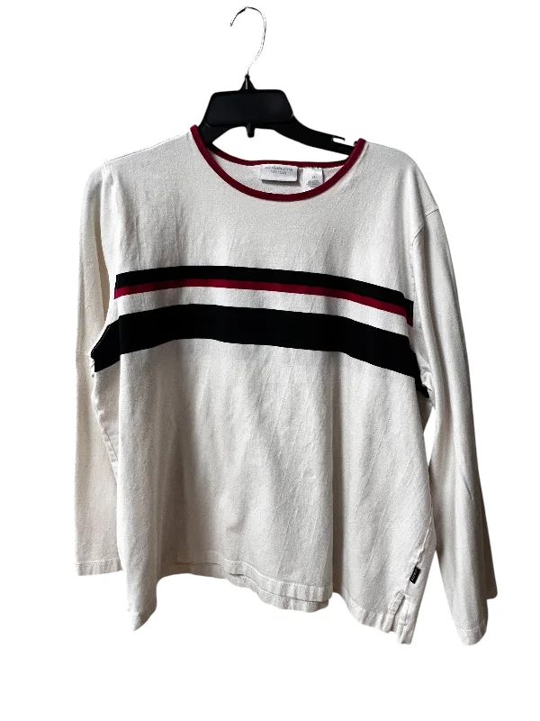 Mega Deal Top Long Sleeve Basic By Liz Claiborne In White Red, Size: 22
