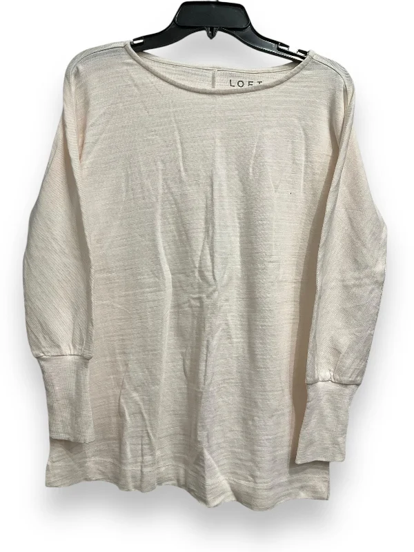 Price Drop Top Long Sleeve Basic By Loft In Cream, Size: Xs