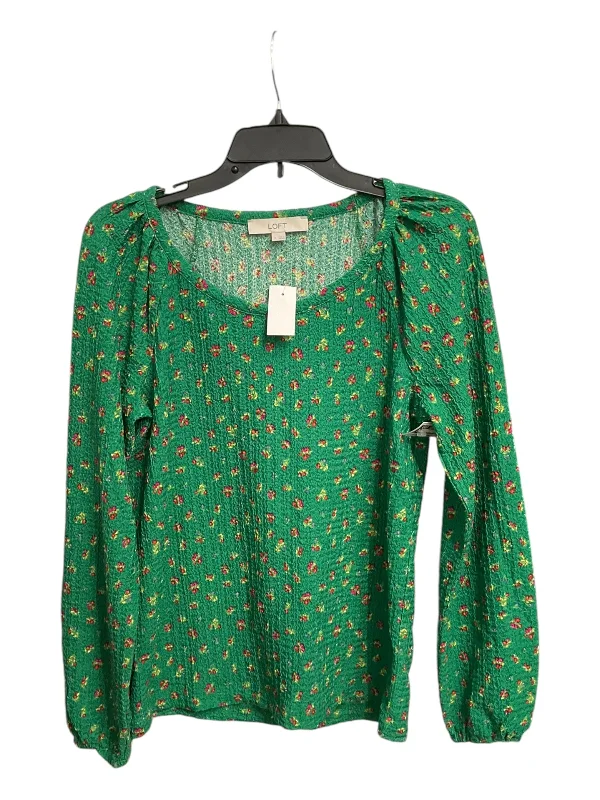 Deep Discounts Top Long Sleeve Basic By Loft In Green, Size: S
