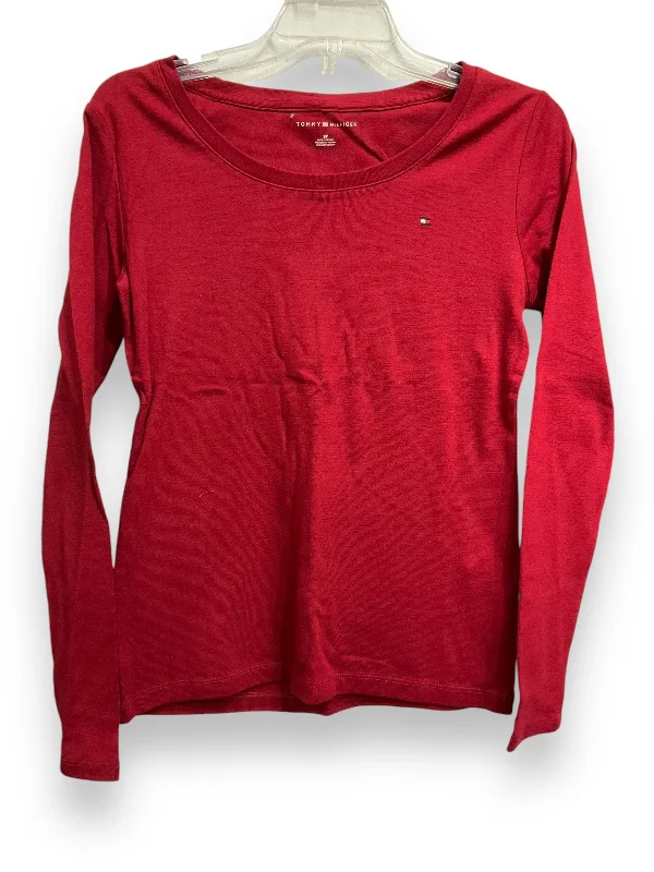 Early Bird Discount Top Long Sleeve Basic By Tommy Hilfiger In Red, Size: Sp