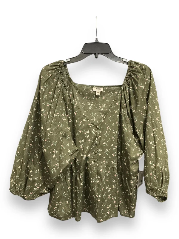 Unbeatable Prices Top Long Sleeve By Ana In Green, Size: Xxl