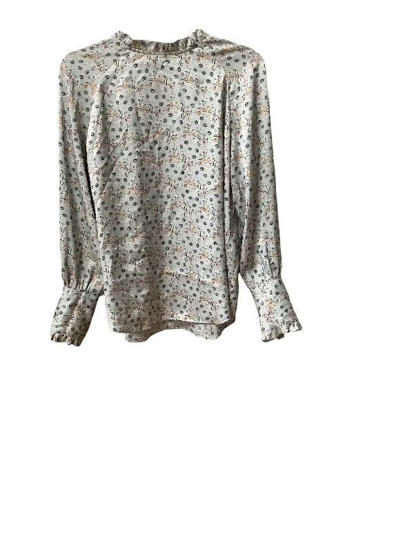 Warehouse Sale Top Long Sleeve By Ann Taylor In Blue, Size: M
