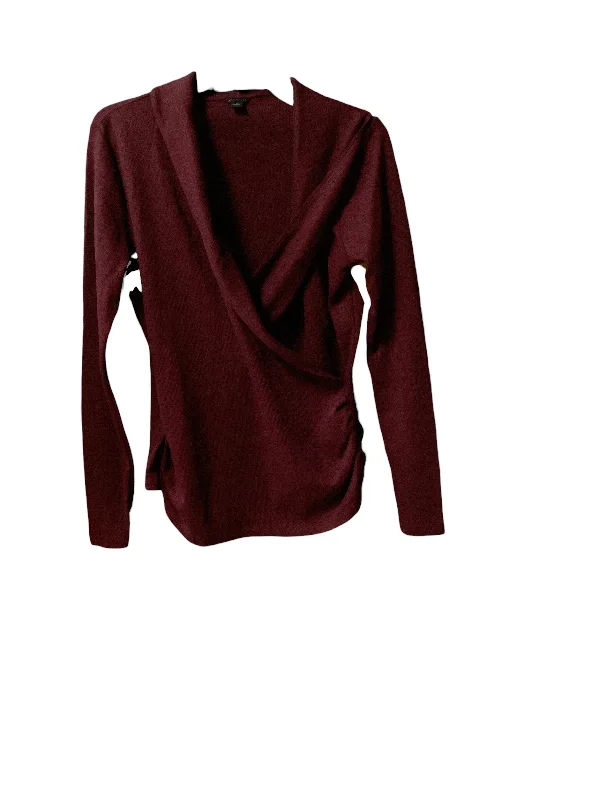 Steals and Deals Top Long Sleeve By Ann Taylor In Maroon, Size: M