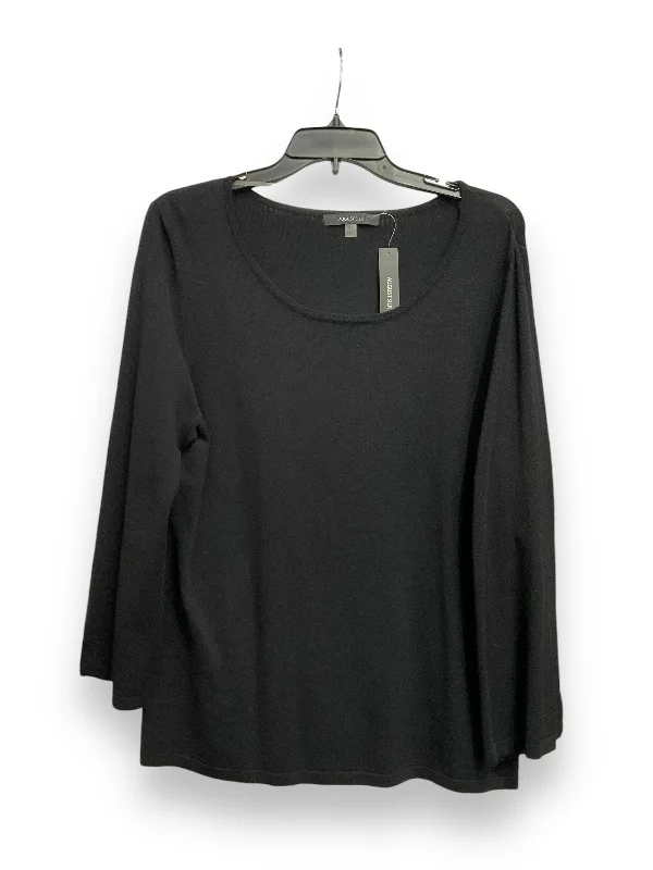 Online Exclusive Top Long Sleeve By August Silk In Black, Size: Xl