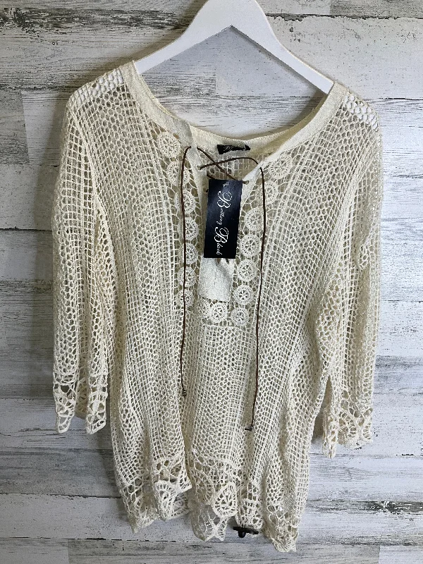 Daily Deals Top Long Sleeve By Brittany Black In Cream, Size: Xl
