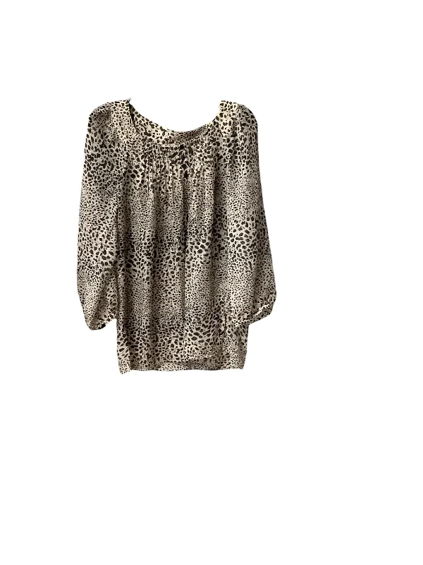 New Markdowns Top Long Sleeve By Chicos In Animal Print, Size: M