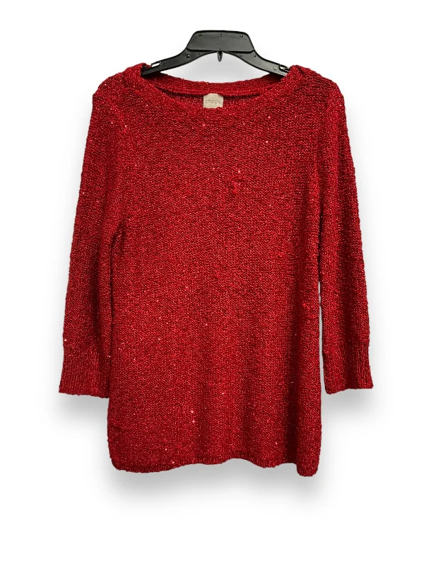 Price Reduction Top Long Sleeve By Chicos In Red, Size: M