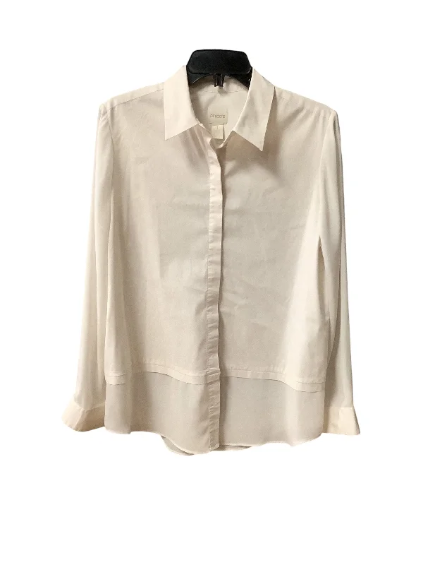 Deep Discounts Top Long Sleeve By Chicos In White, Size: M