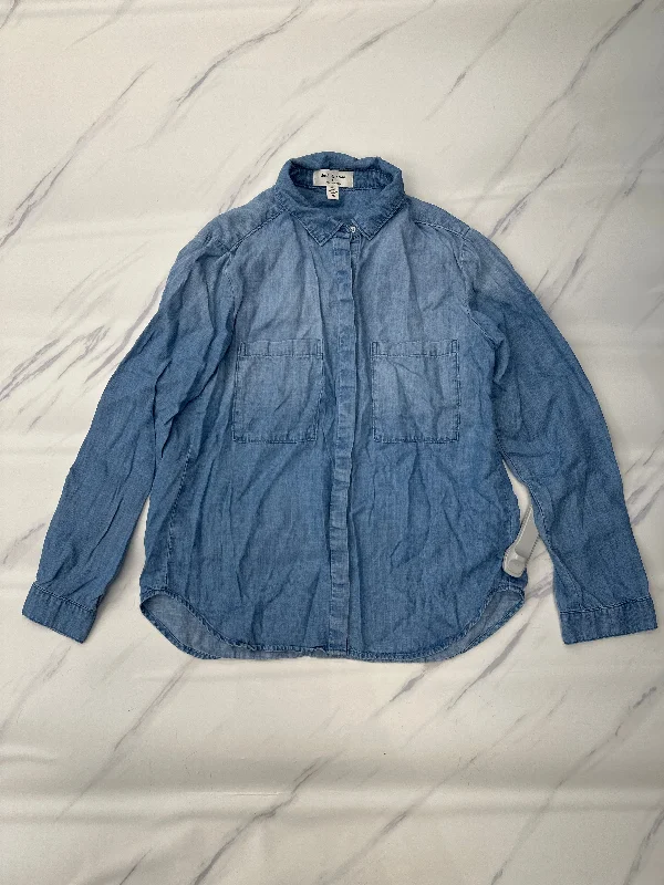 Clearance Sale Top Long Sleeve By Cloth & Stone In Blue, Size: Xs